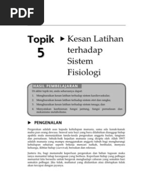 Topik 5 Nota Kesan Latihan Terhadap Sistem Fisiologi Pdf