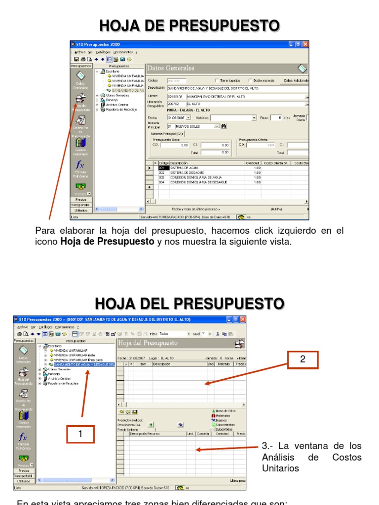 Elaboracion de Presupuesto en s10 | PDF | Presupuesto | Puntero ...