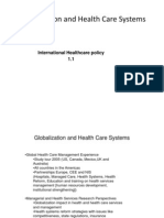 Globalization and Health Care Systems: International Healthcare Policy 1.1
