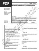 NBR 10522 NB 938 - Abreviacao Na Descricao Bibliografica - Norma Cancelada