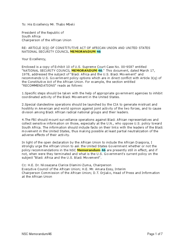 memorandum pdf security national 46 Security National 46 Control Black Memorandum Total of