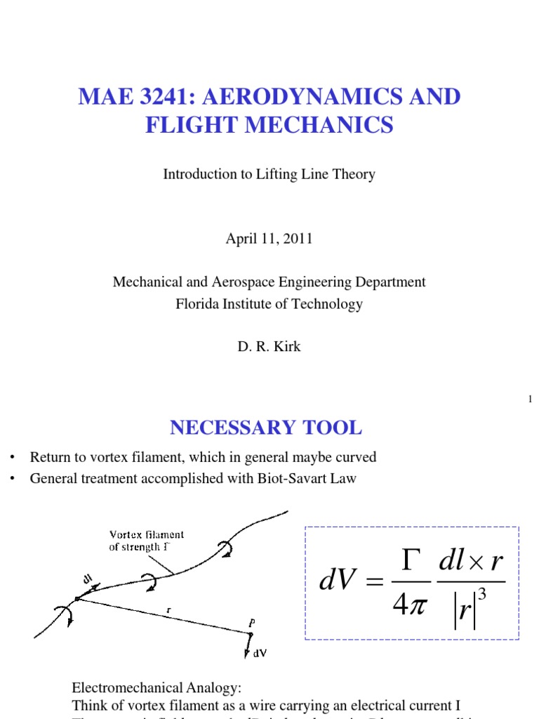 Prandtl's Lifting Line Theory Overview | PDF | Vortices | Lift (Force)