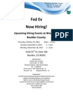 Fed Ex Now Hiring!: Upcoming Hiring Events at Workforce Boulder County