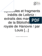 Couturat (Ed), Leibniz - Opuscules Et Fragments Inédits