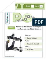 Prostho IV - Lec 3 - Review of the Relevant Anatomy for Maxillary and Mandibular Dentures