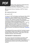Presidential Advisory Committee On Gulf War Veterans' Illnesses - Supplemental Letter Report - Khamisiyah, Iraq Ammunition Storage Depot