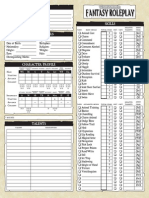Warhammer Fantasy Roleplay 2nd Edition Editable Character Sheet