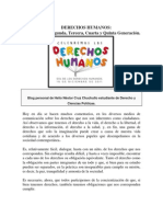 Derechos Humanos de Primera, Segunda, Tercera, Cuarta, Quinta y Sexta Generación