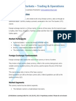 Currency Markets - Trading & Operations