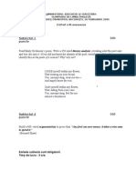 Gfministerul Educaţiei Şi Cercetării Olimpiada de Limba Engleză Faza Pe Judeţ/ Municipiul Bucureşti, 26 Februarie 2005 Classa A Xi-Aaaaaaaaa A