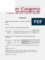 Programa congreso con lugar de realización