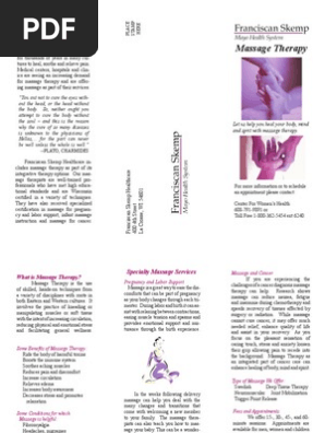 BROCHURE - Massage Therapy Final Brochure