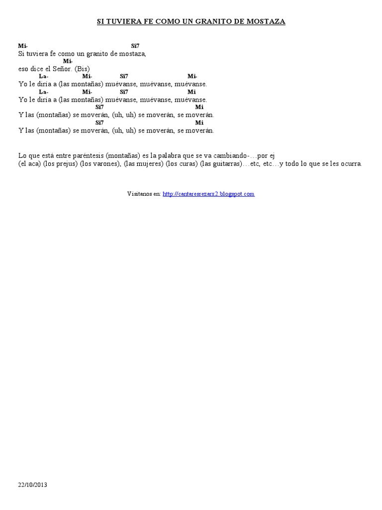 Si Tuviera Fe Como Un Granito De Mostaza Pdf
