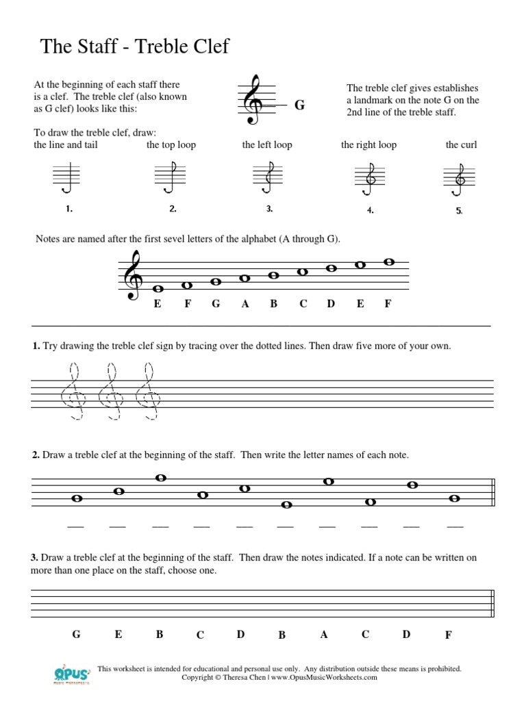 music theory worksheet 3 treble clef pdf
