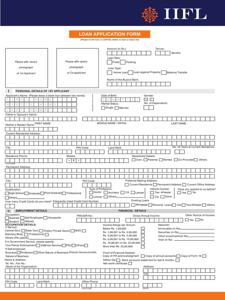 Home Loan Application Form | PDF | Loans | Mortgage Loan