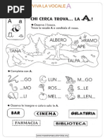 La vocale A scheda didattica classe prima elementare