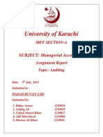 Auditing Report (MANAGERIAL ACCOUNTING)