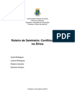 Roteiro de Seminário- Conflitos Étnicos na Africa