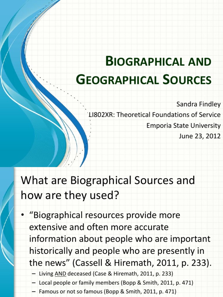 Biographical & Geographical Sources Guide | PDF | Biography | Geography