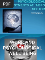 Download Work Psychology Psychological Adjustments at ITBPO sector by Ajay Shankar SN17823123 doc pdf