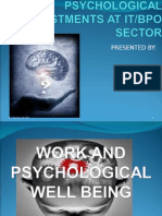 Work Psychology (Psychological Adjustments at IT/BPO Sector)