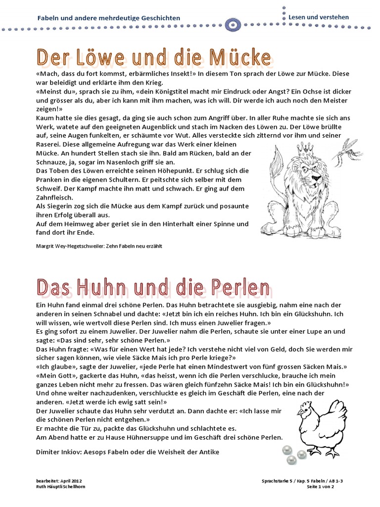 AB Fabeln Und Andere Mehrdeutige Geschichten