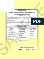 Sample: Official Absentee/Provisional/Challenged Ballot