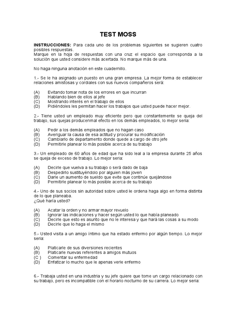 Cuadernillo Moss | PDF