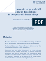 Recent Advances in Large Scale MD Modelling of Dislocations in Two-Phase Ni-Based Alloys