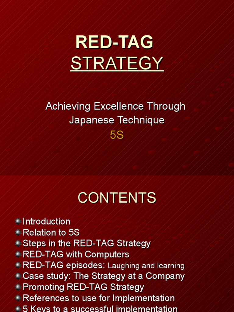 Red Tag Strategy Inventory Industries