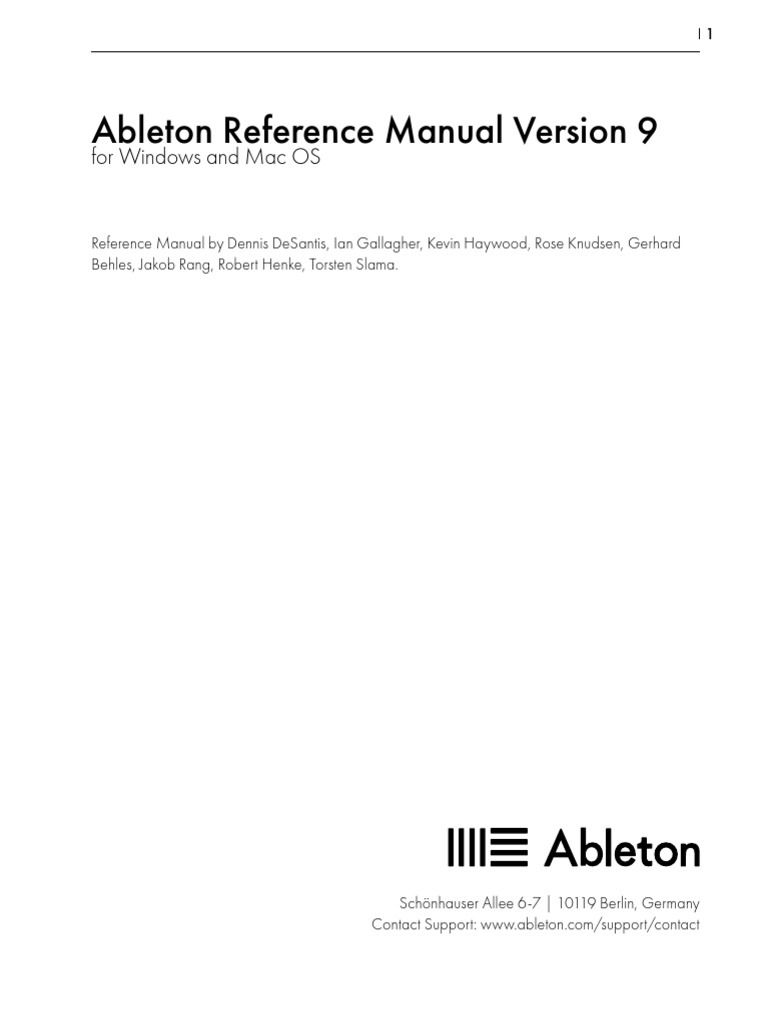 Ableton User Manual PDF Synthesizer Finder (Software)