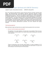 Study Guide 1. Strategies For Organic Synthesis (With CHE 321 Chemistry)