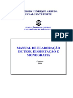 NORMAS Manual de Elaboracao de Tese e Monografia