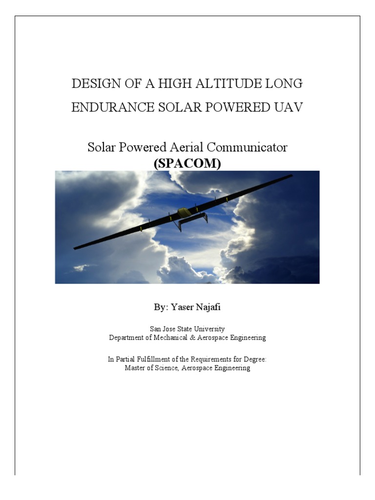 High Altitude Solar UAV Design | PDF | Lithium Ion Battery | Battery ...