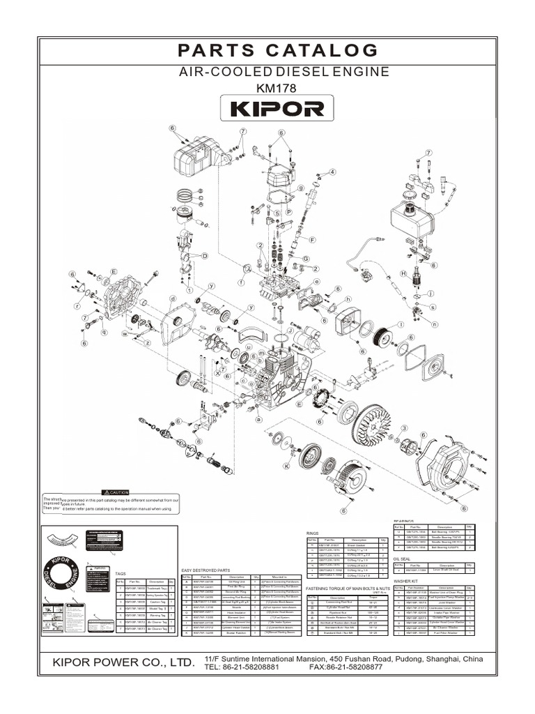 Parts Manual Motor Km 178f Pdf Piston Motor Oil