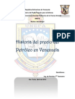 Historia Del Precio Del Petroleo en Venezuela