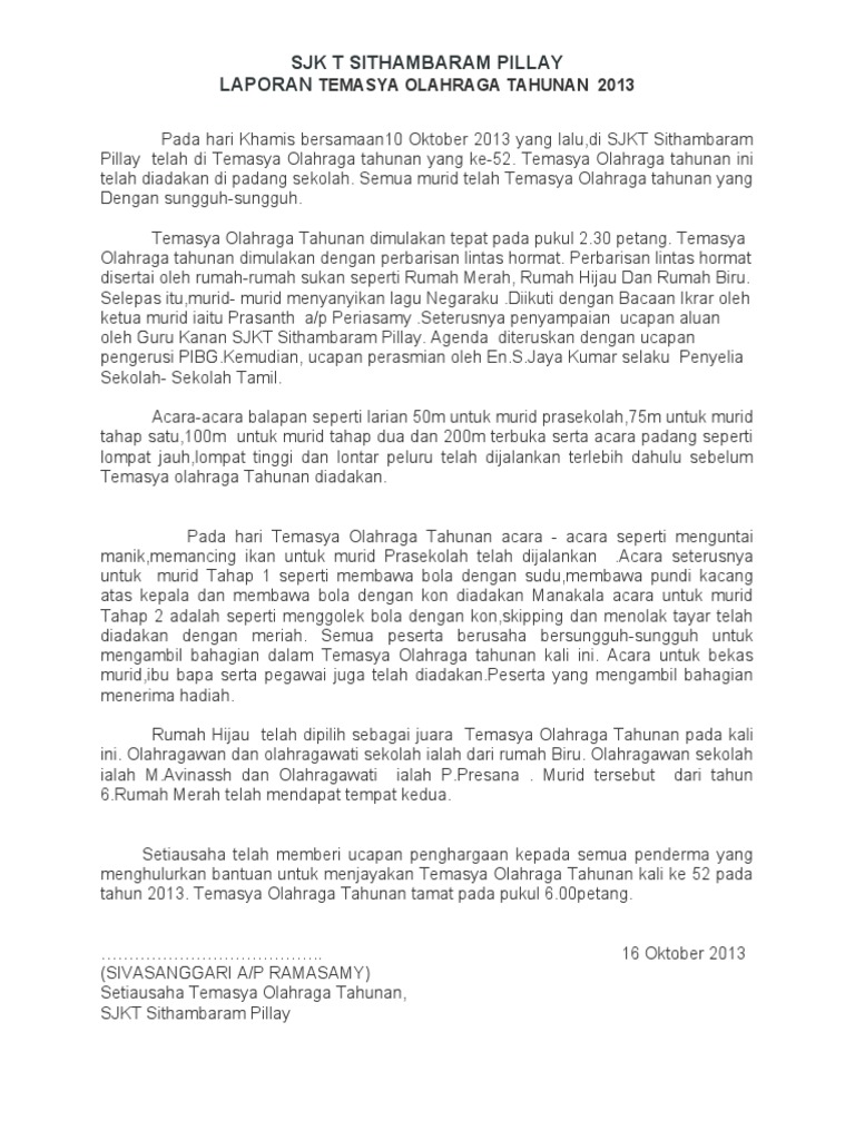 Laporan Sukan Pdf