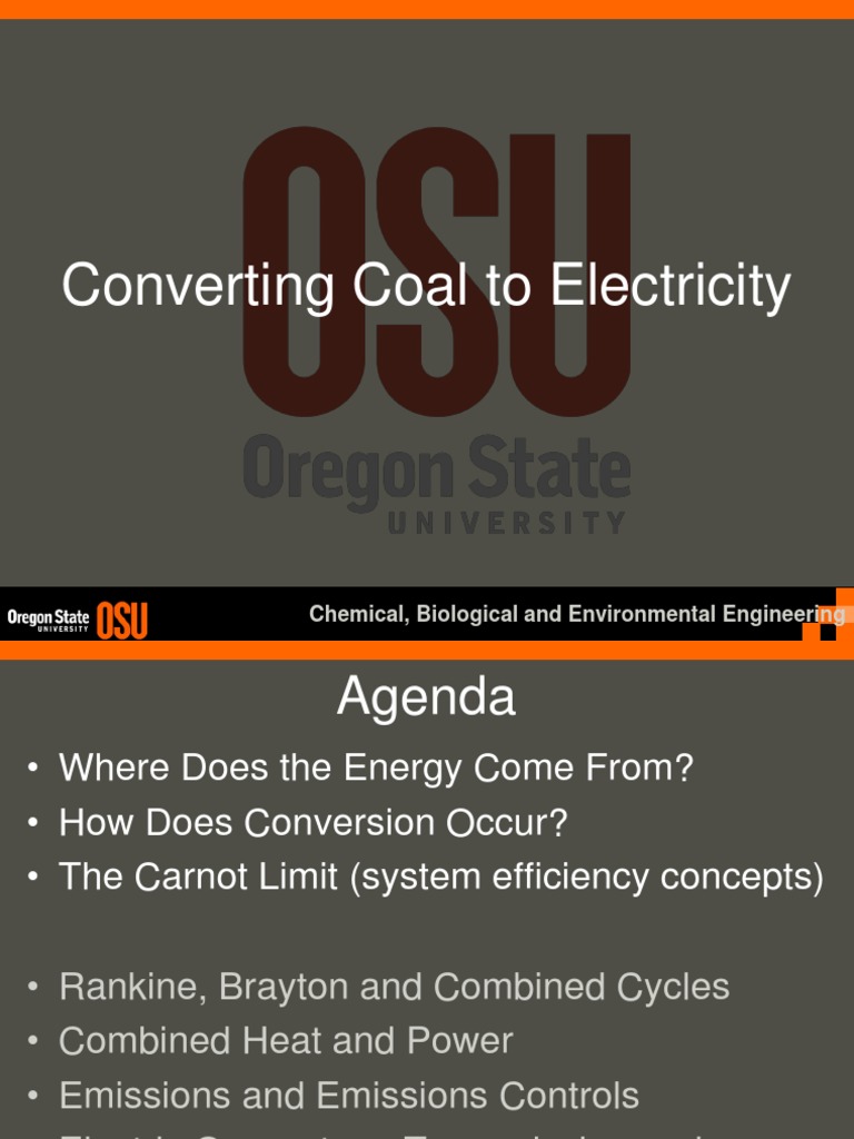 Converting Coal To Electricity: Chemical, Biological and Environmental ...