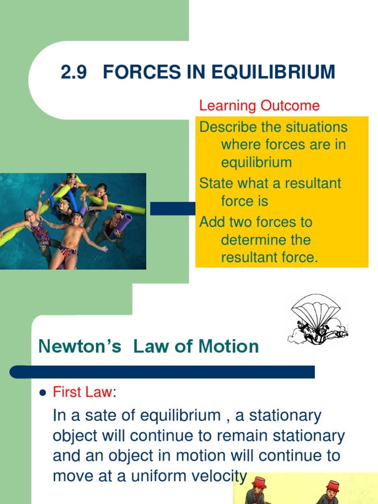 2.9 Forces in Equilibrium: Learning Outcome | PDF | Force | Newton's ...