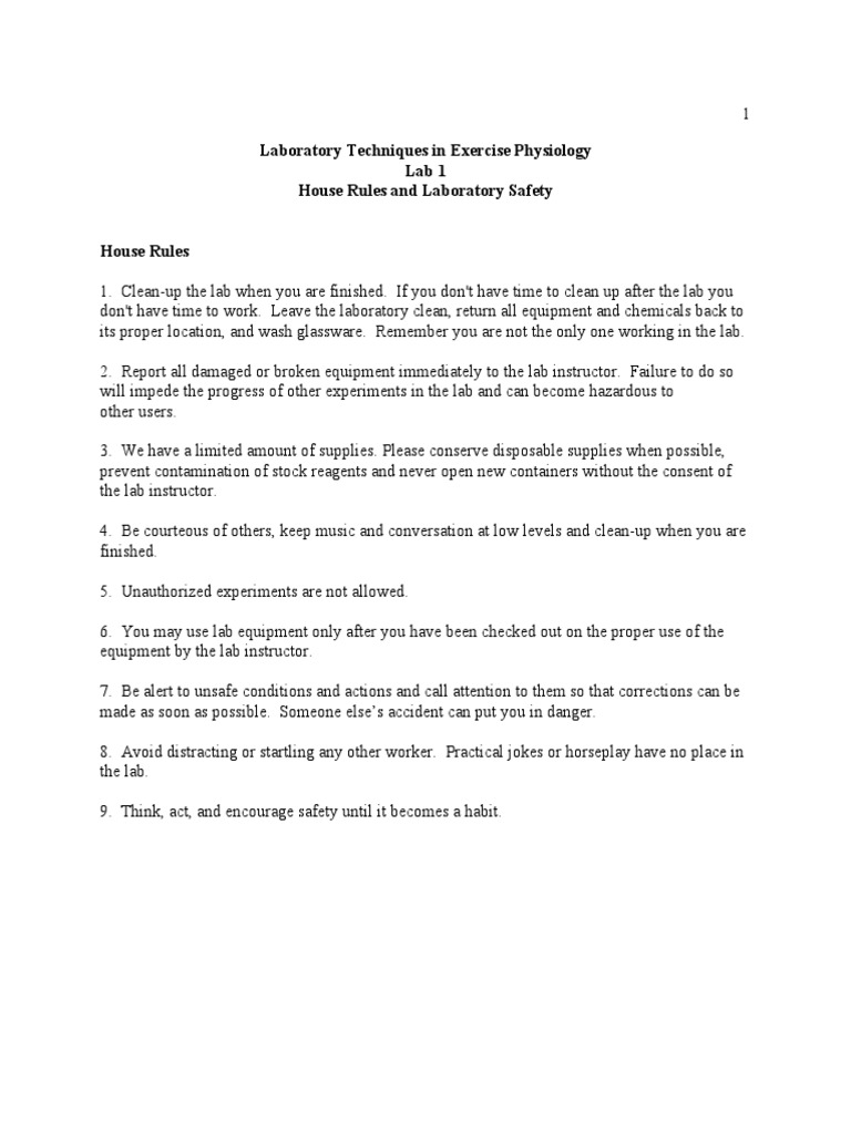 Laboratory Safety Protocol PDF Contact Lens Laboratories
