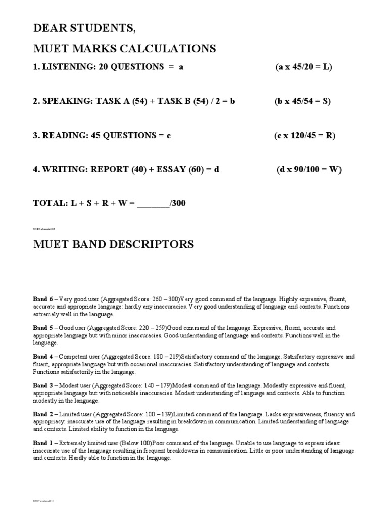 Muet band 5 essay sample