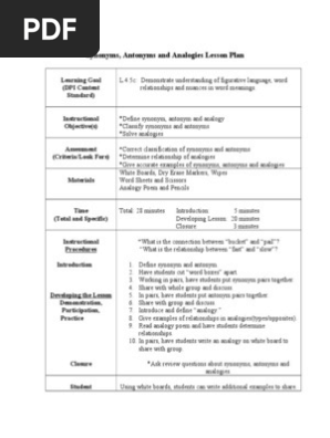 language arts lesson plan