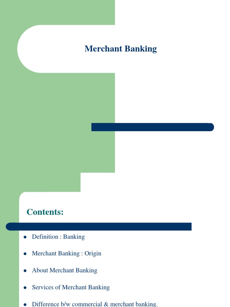 Merchant Banking | PDF