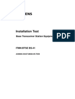 Installation Test-Base Transceiver Station Equipment