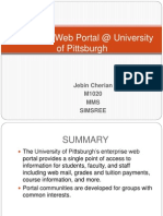 Enterprise Web Portal at University of Pittsburgh: Jebin Cherian M1020 MMS Simsree