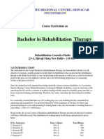 Bachelor in Rehabilitation Therapy crc syllabus