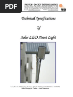 Solar LED Street Light - Technical Specs