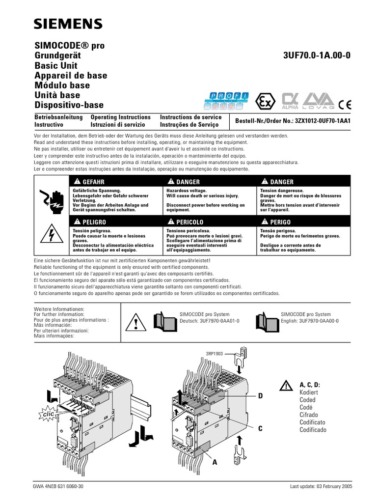 Simocode Pro Basic Unit Manual | PDF