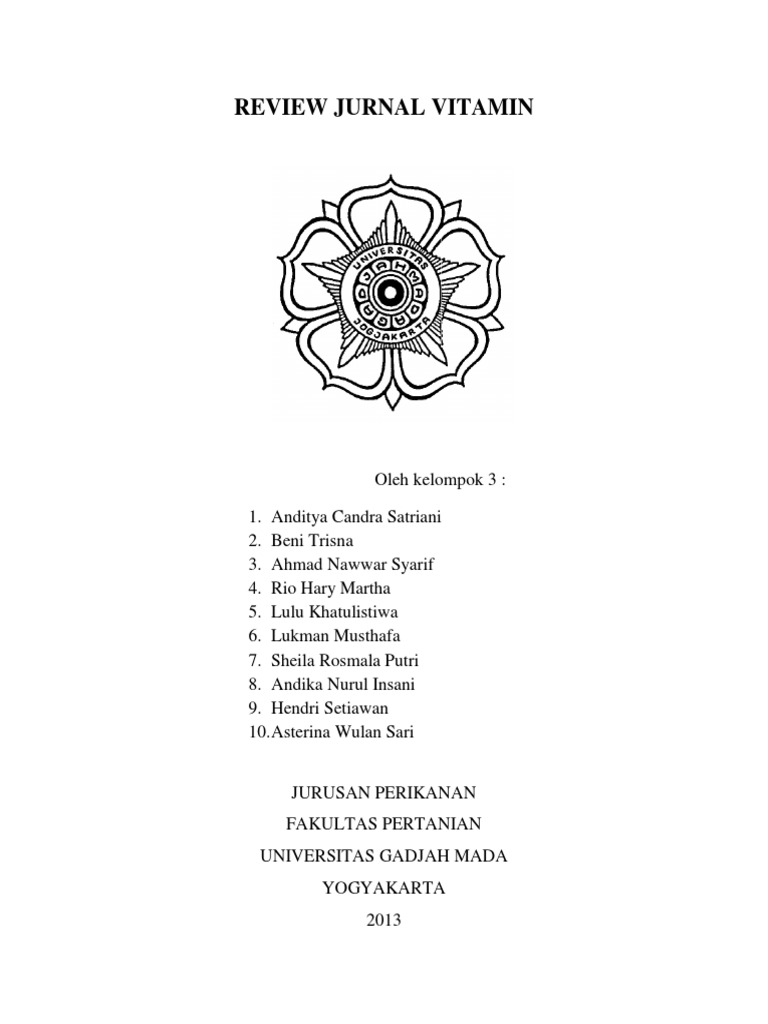 Review jurnal tentang vitamin secara umum dan vitamin pada 