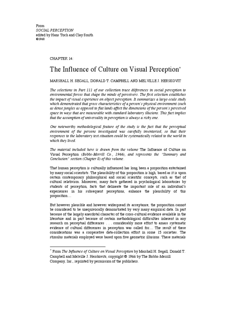 Culture Influence On Visual Perception | PDF | Social Science | Science ...